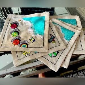 New never used Kim Seybert linen cocktail napkins.